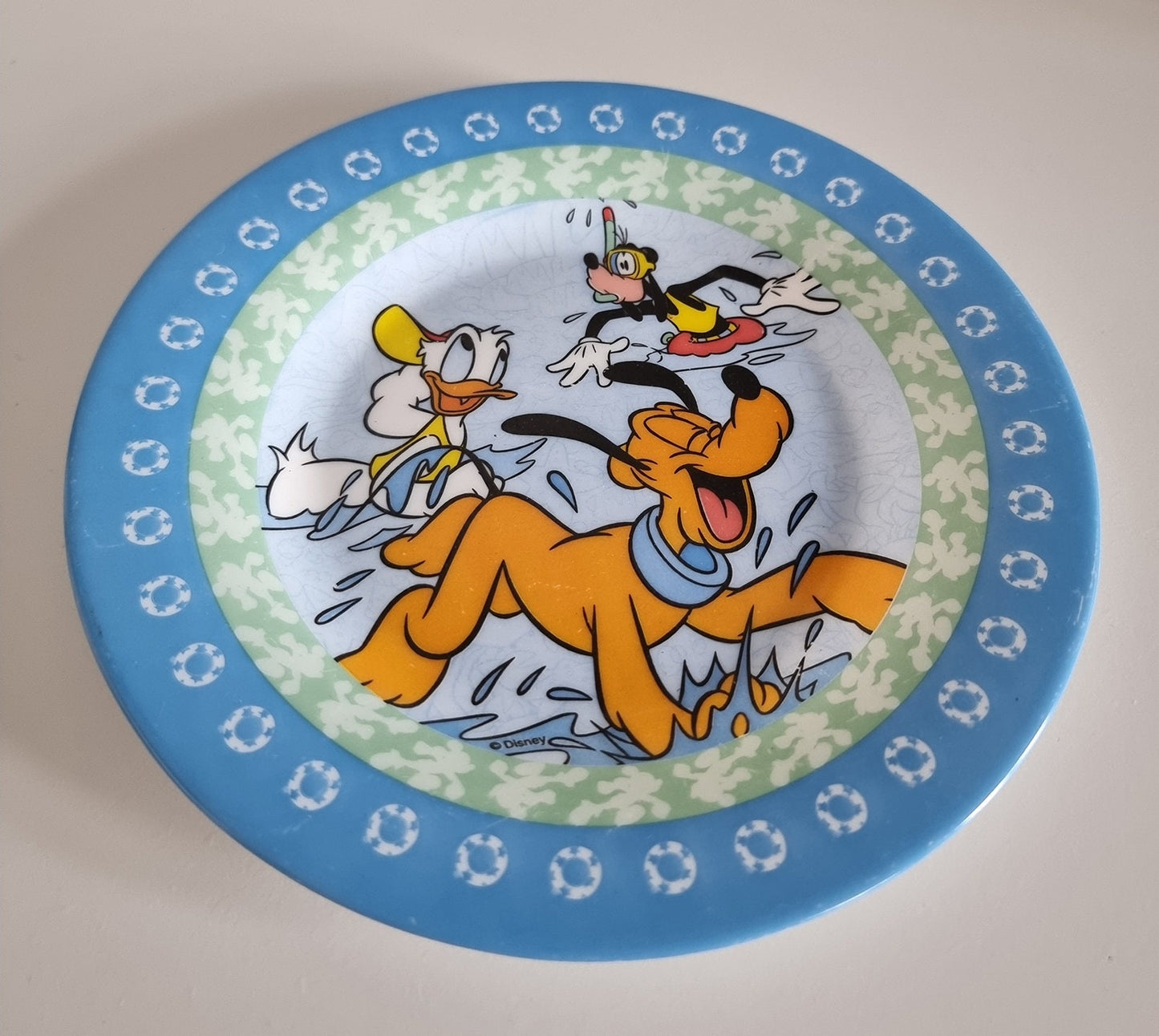 Vintage Arcopal France Mickey Kids - Pluto, Goofy & Donald Duck Milk Glass Plate