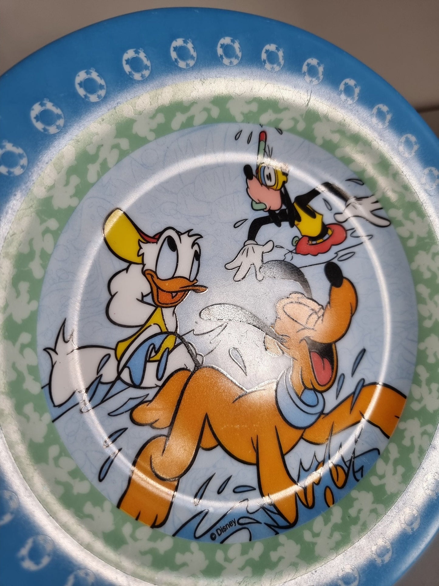 Vintage Arcopal France Mickey Kids - Pluto, Goofy & Donald Duck Milk Glass Plate