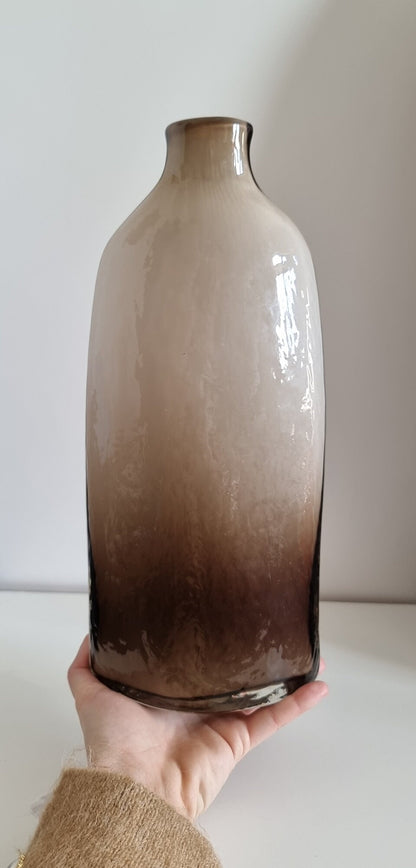 Retro Vintage Ombre Textured Glass Vase