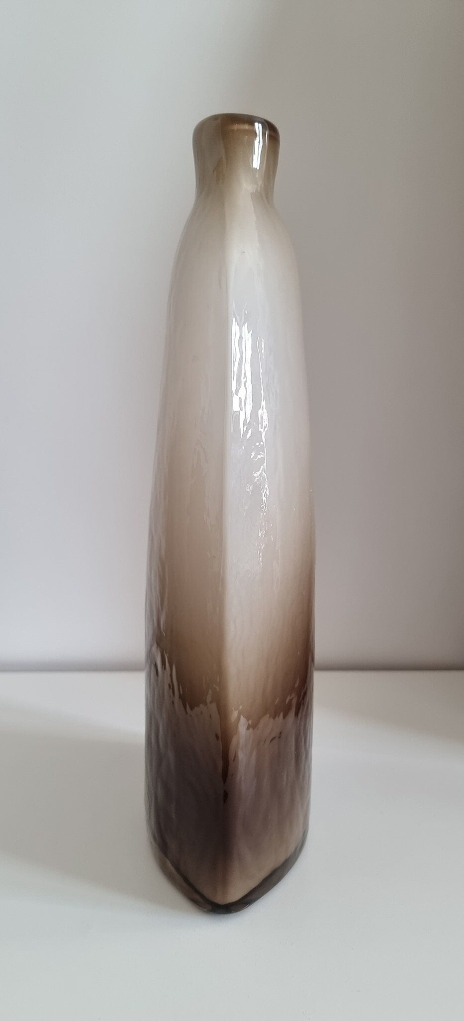 Retro Vintage Ombre Textured Glass Vase