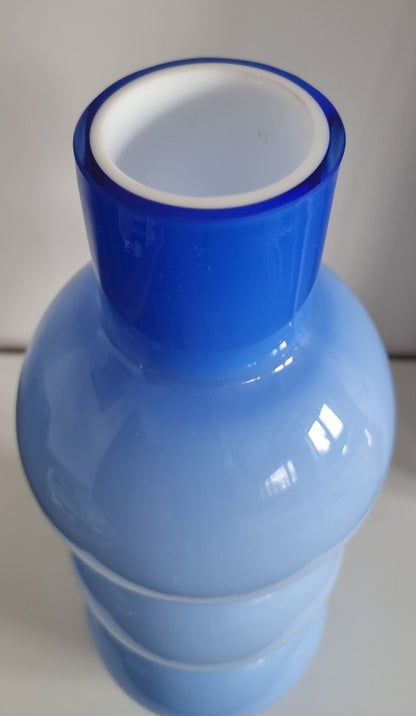 Mid-Century Retro Large Three Bubble Cased Art Glass Vase