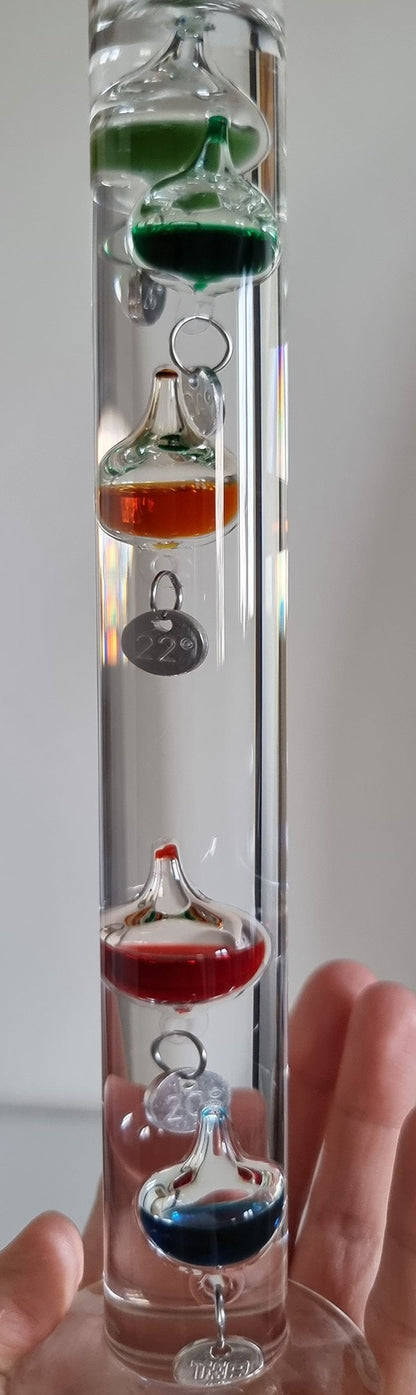 Galileo Glass Thermometer With Multicoloured Floating Balls