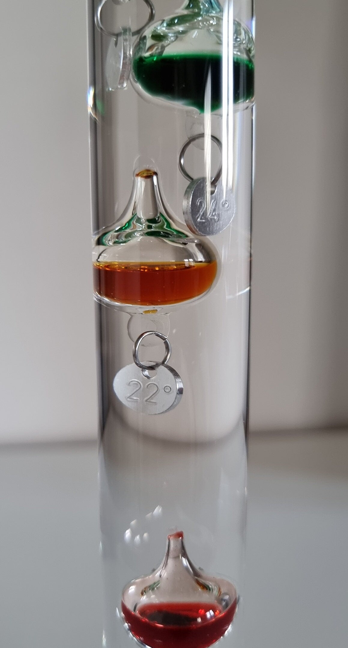 Galileo Glass Thermometer With Multicoloured Floating Balls