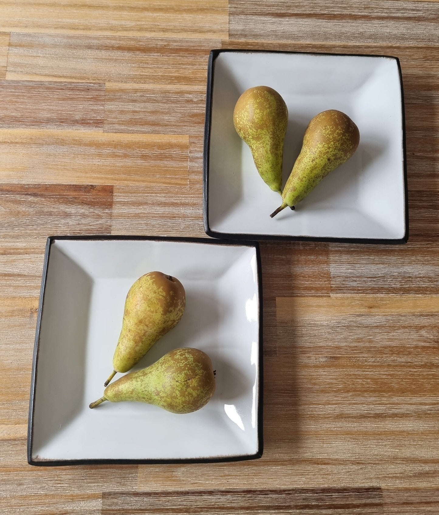 Pair Of Retro Studio Pottery Square Serving Plates/Dishes