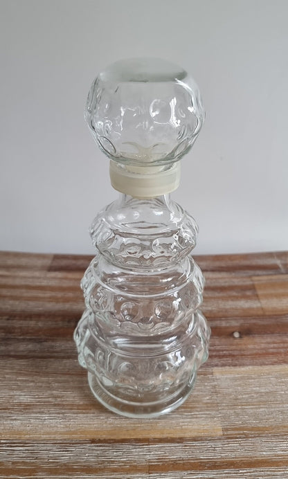 Vintage Italian Empoli Clear Glass Genie Bottle/Decanter