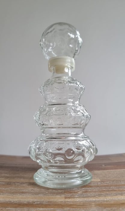 Vintage Italian Empoli Clear Glass Genie Bottle/Decanter