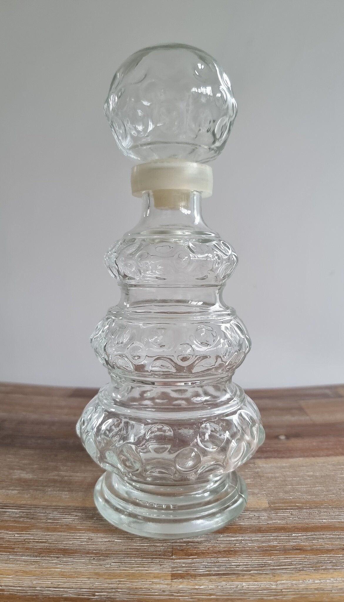 Vintage Italian Empoli Clear Glass Genie Bottle/Decanter