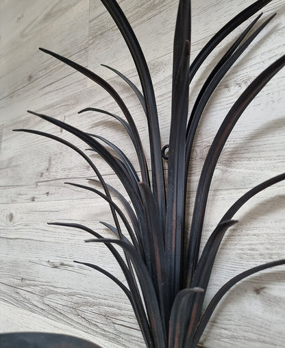 Vintage Palm Leaf Wall Candle Holder, Large Metal Wall Sconce