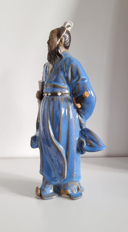 Vintage Three Kingdoms Period Cao Cao Pottery Statue