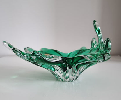Vintage Czech Bohemia Art Glass Dish