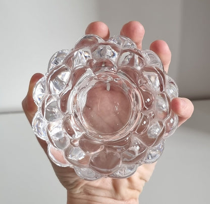 Orrefors Raspberry Votive Glass Tealight Holder By Anne Nilsson