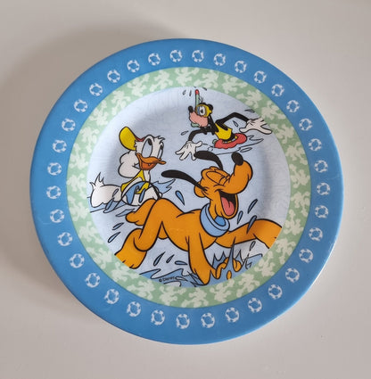 Vintage Arcopal France Mickey Kids - Pluto, Goofy & Donald Duck Milk Glass Plate