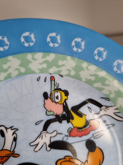 Vintage Arcopal France Mickey Kids - Pluto, Goofy & Donald Duck Milk Glass Plate