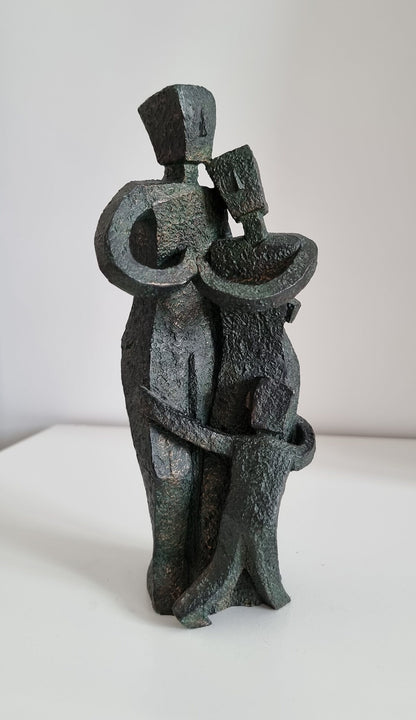 Vintage CWSL Friendship Cubist Art Sculpture Figurine - The Three Of Us