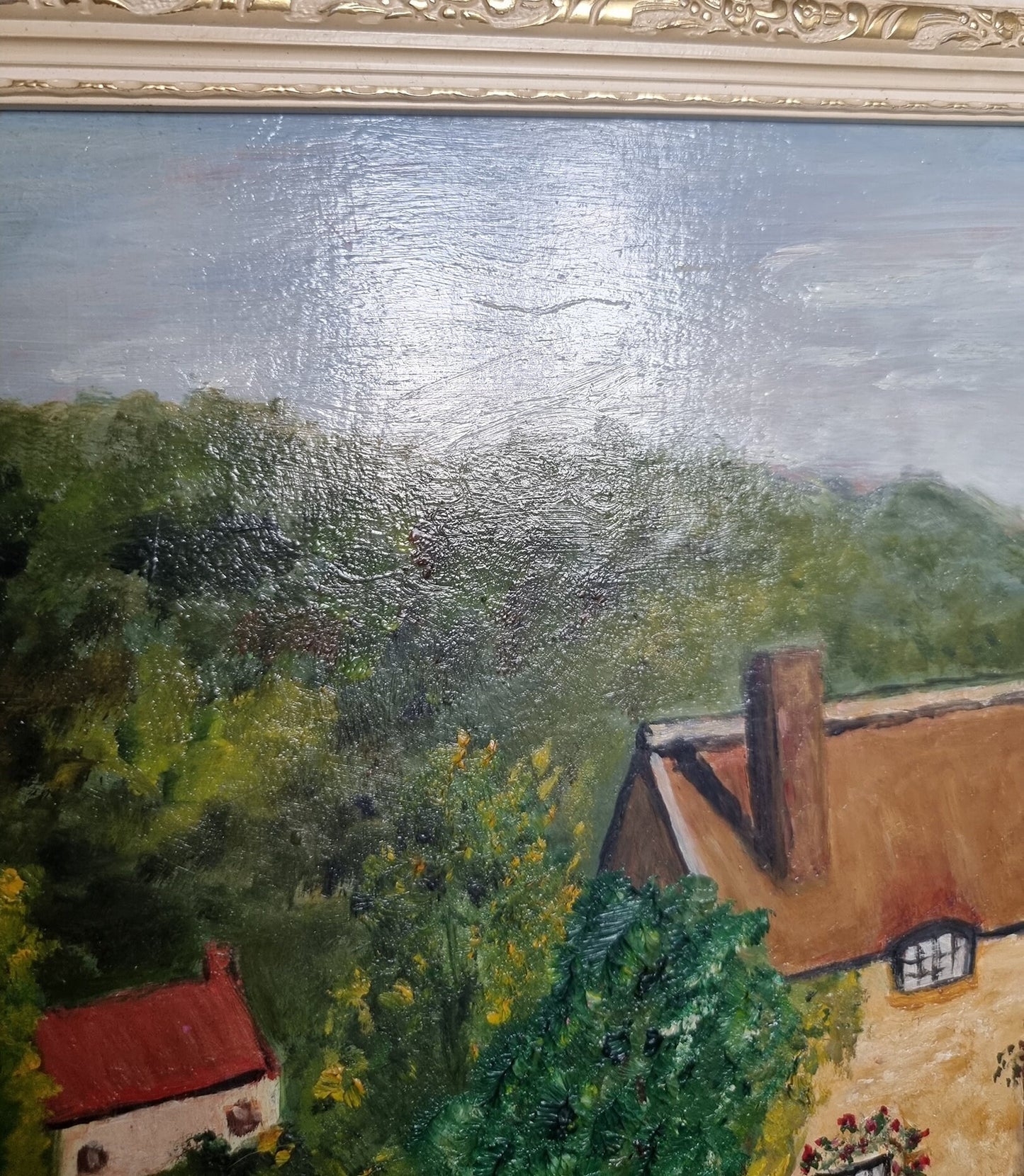 Mid-Century Vintage 'Thornton-Le-Dale' Landscape Oil Painting By D. Atkin