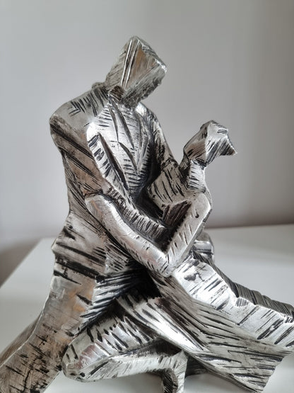 Vintage Metal Effect Tango Dancers Sculpture