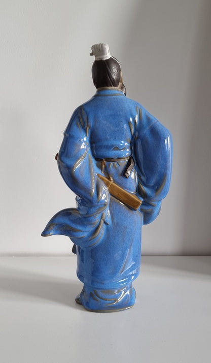 Vintage Three Kingdoms Period Cao Cao Pottery Statue