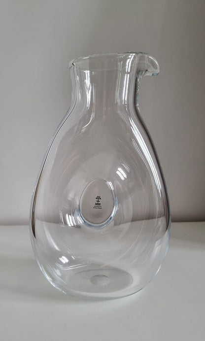 Skruf Glasbruk Sweden 'Munskänk' Glass Jug/Carafe By Jan Håkansson