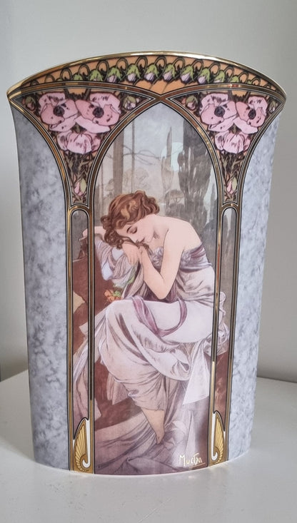 Alphonse Mucha 'Brightness Of Day, Night's Rest 1897' Limited Edition Porcelain Vase By Goebel Artis Orbis