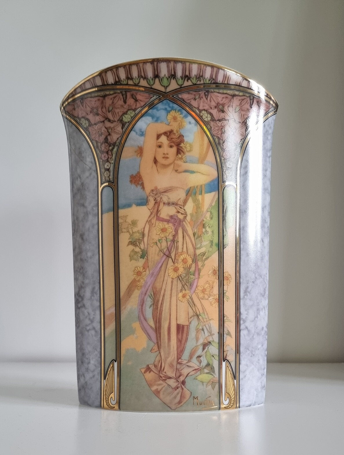 Alphonse Mucha 'Brightness Of Day, Night's Rest 1897' Limited Edition Porcelain Vase By Goebel Artis Orbis