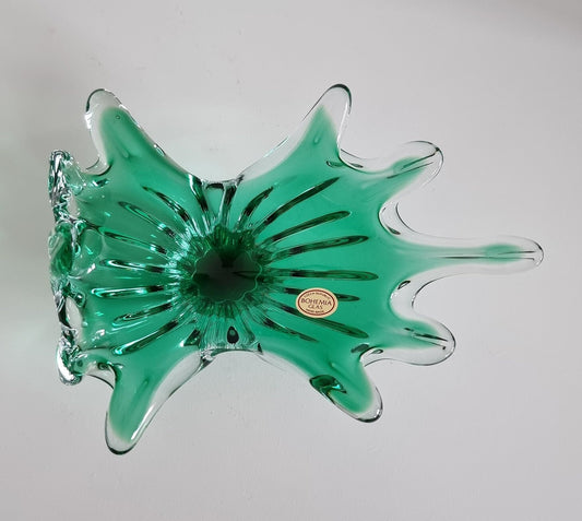 Vintage Czech Bohemia Art Glass Dish