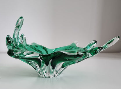 Vintage Czech Bohemia Art Glass Dish