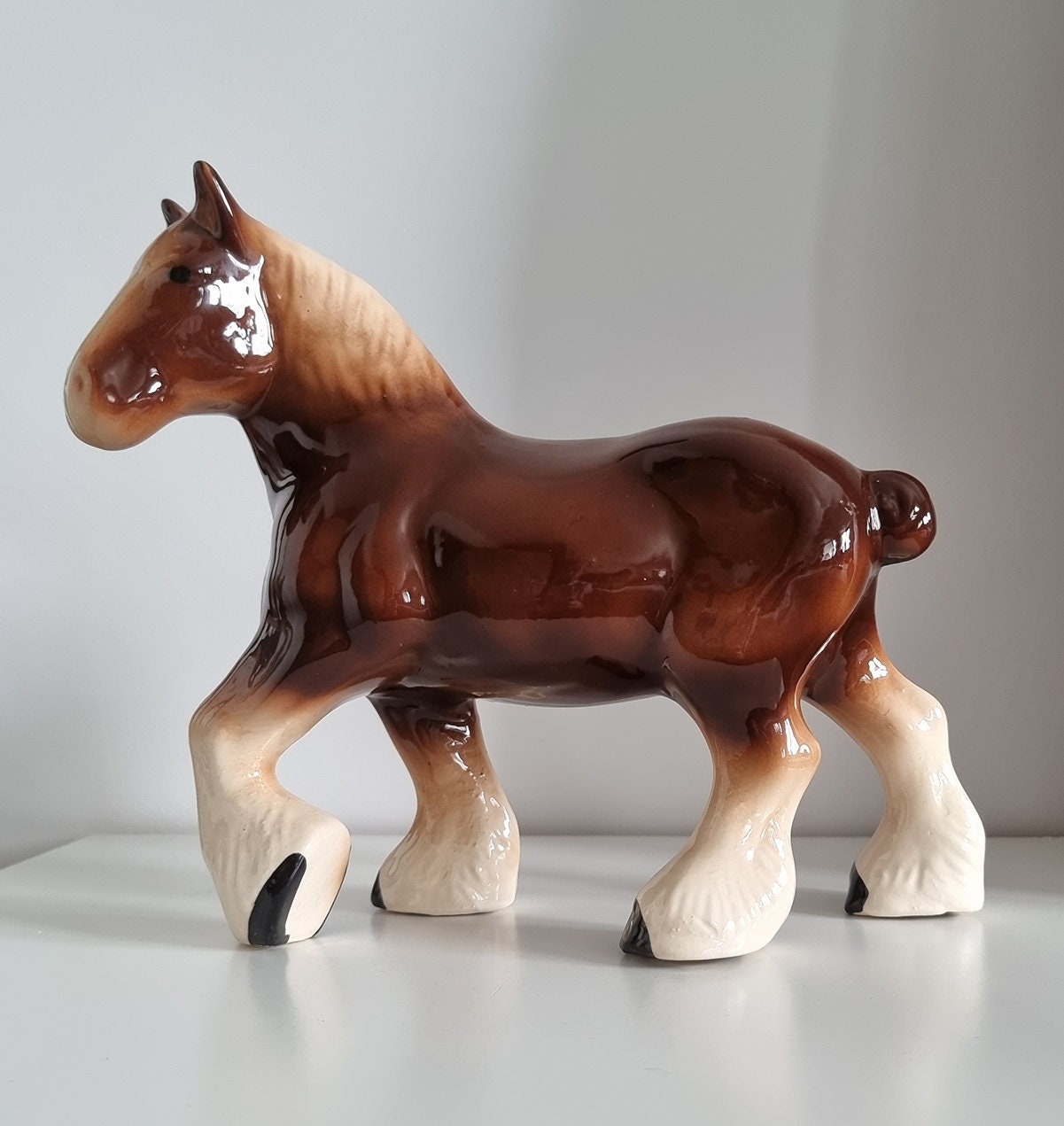 Vintage Large Shire Horse Ceramic Figure