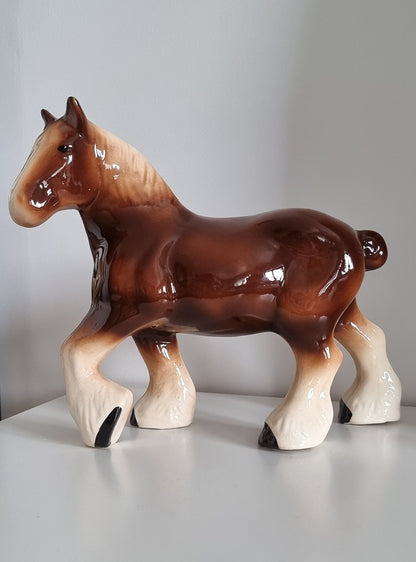 Vintage Large Shire Horse Ceramic Figure