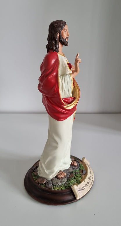 Vintage The Danbury Mint Sacred Heart Of Jesus Figurine Statue