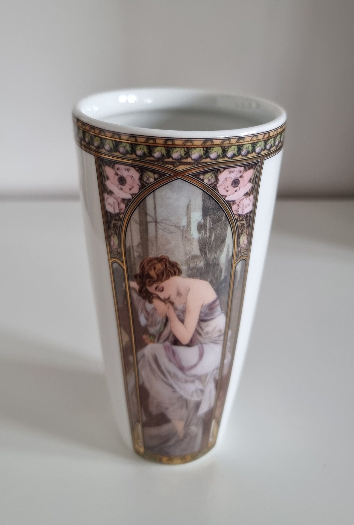 Alphonse Mucha 'Night's Rest 1897' Porcelain Vase By Goebel Artis Orbis