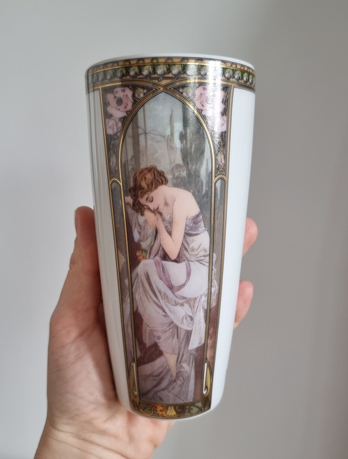 Alphonse Mucha 'Night's Rest 1897' Porcelain Vase By Goebel Artis Orbis