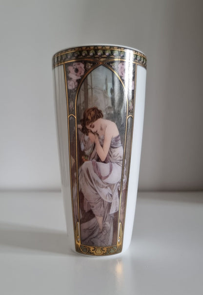 Alphonse Mucha 'Night's Rest 1897' Porcelain Vase By Goebel Artis Orbis