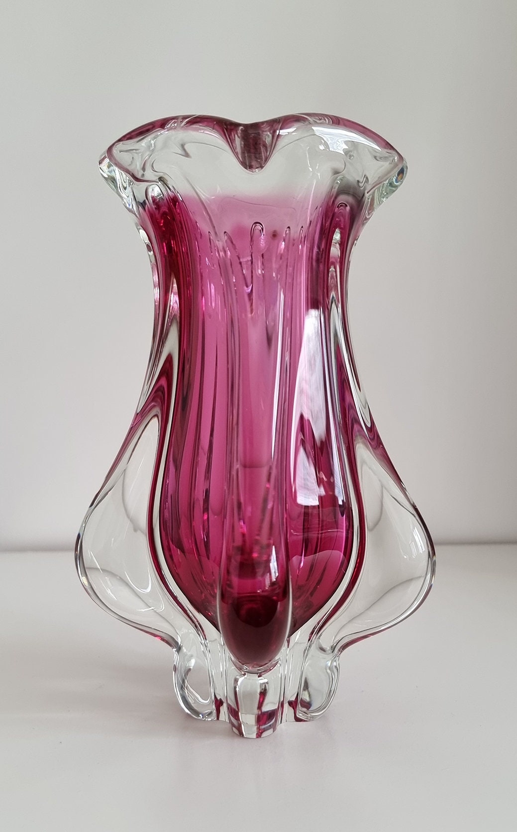 Vintage Art Glass Vase By Josef Hospodka For Chribska Glassworks