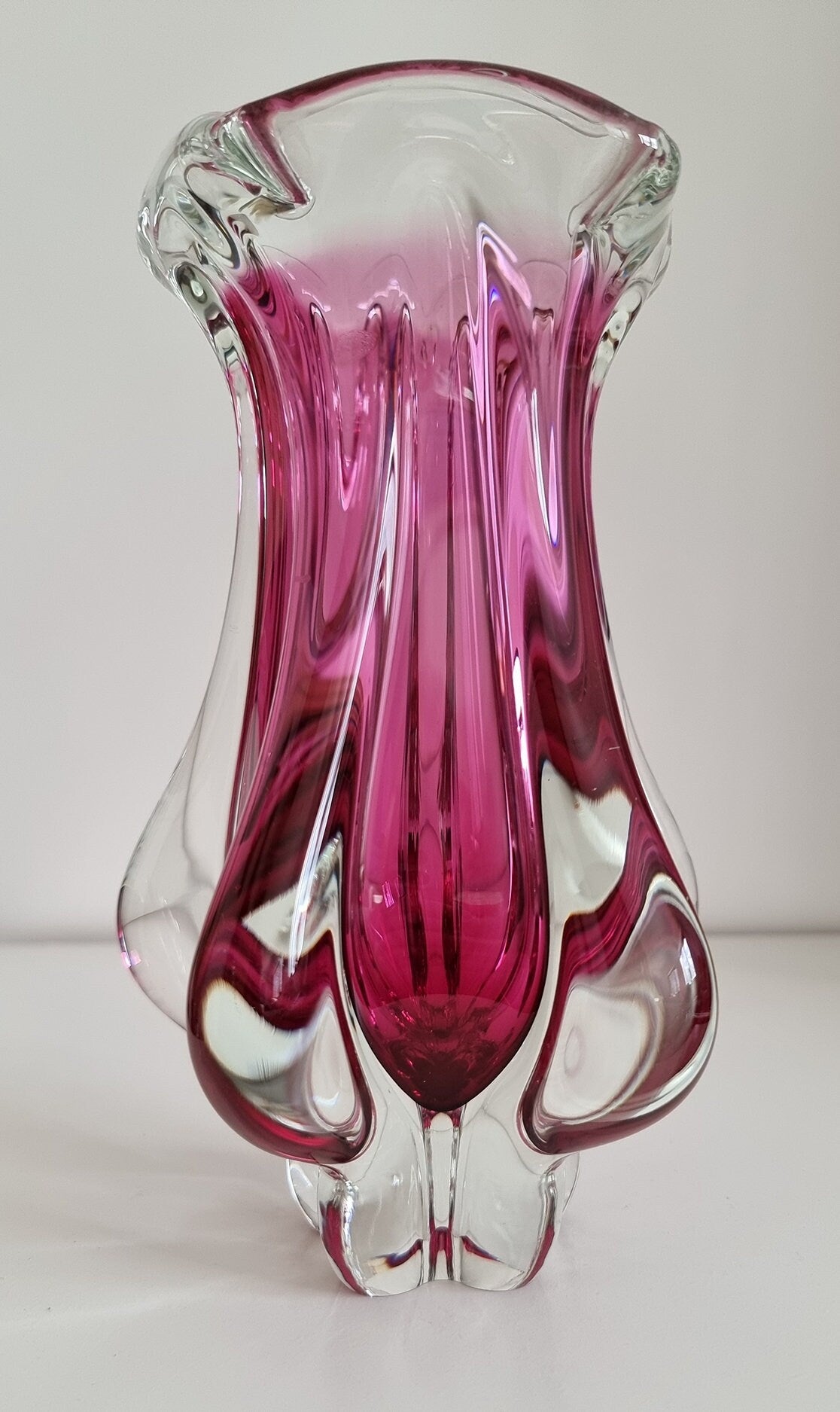 Vintage Art Glass Vase By Josef Hospodka For Chribska Glassworks