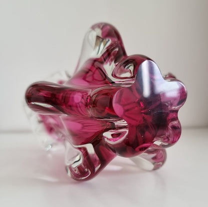 Vintage Art Glass Vase By Josef Hospodka For Chribska Glassworks