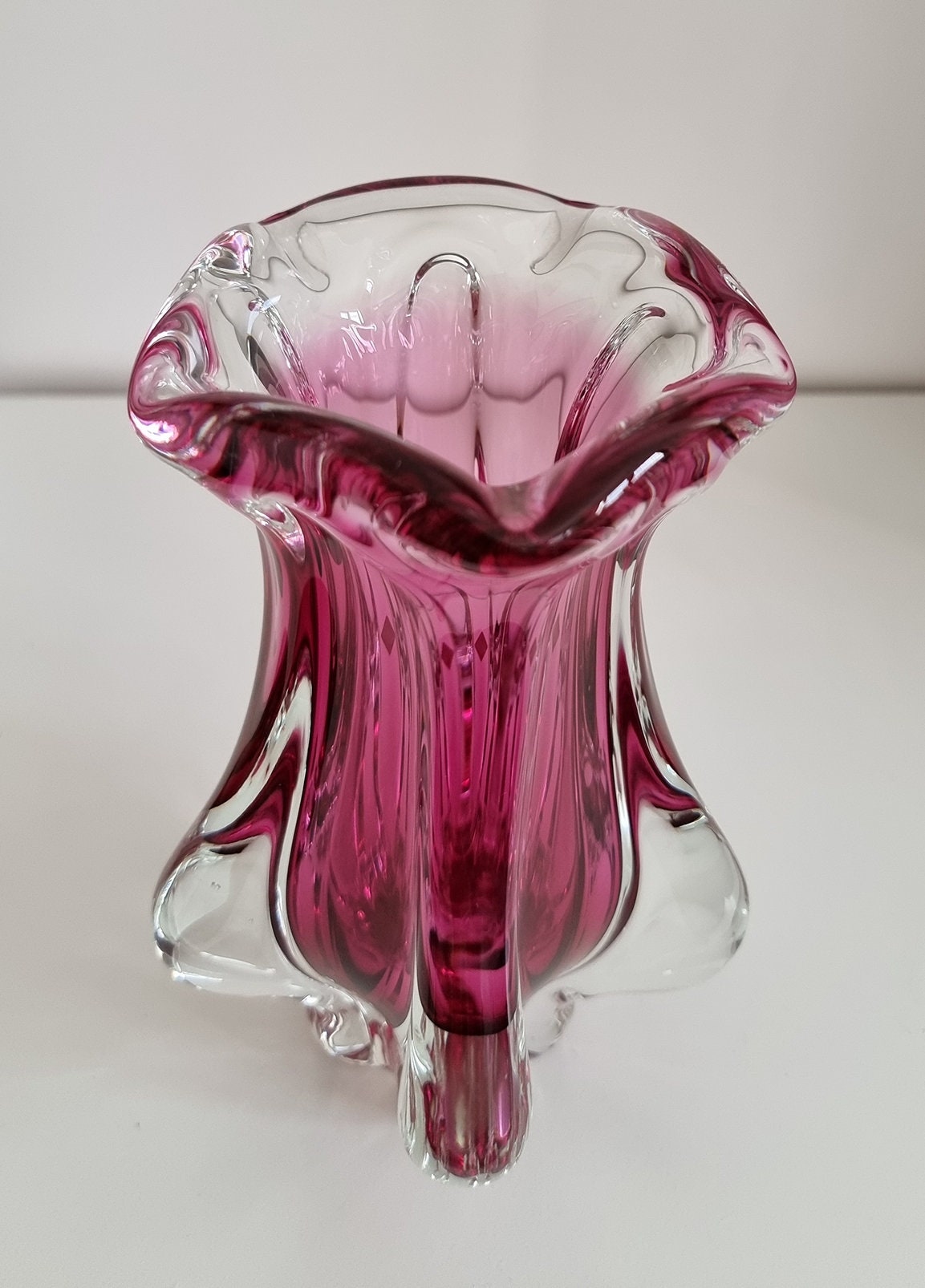 Vintage Art Glass Vase By Josef Hospodka For Chribska Glassworks