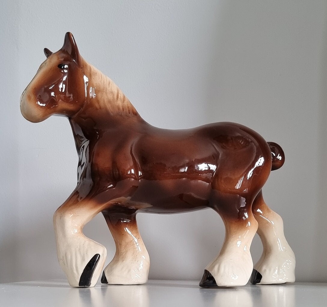 Vintage Large Shire Horse Ceramic Figure