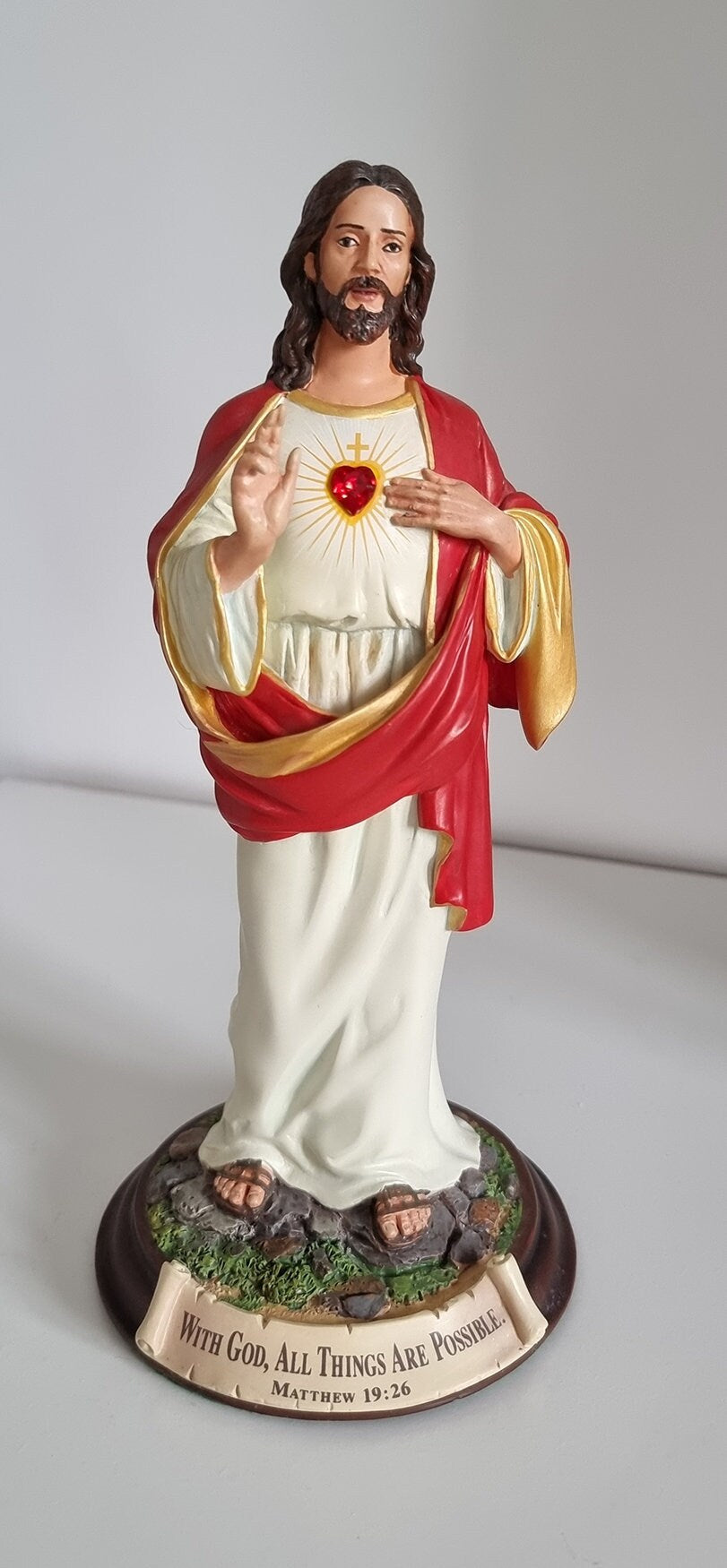 Vintage The Danbury Mint Sacred Heart Of Jesus Figurine Statue