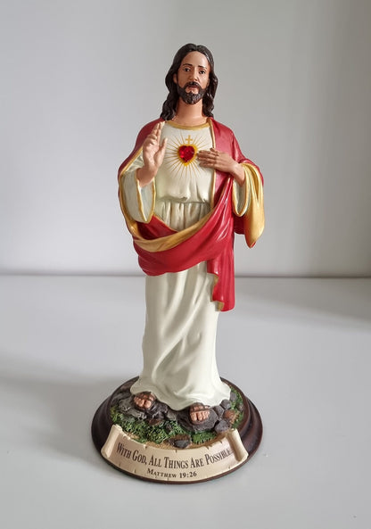 Vintage The Danbury Mint Sacred Heart Of Jesus Figurine Statue