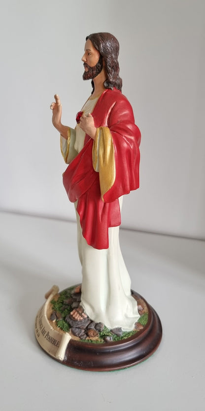 Vintage The Danbury Mint Sacred Heart Of Jesus Figurine Statue