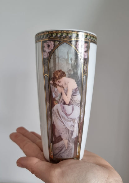 Alphonse Mucha 'Night's Rest 1897' Porcelain Vase By Goebel Artis Orbis