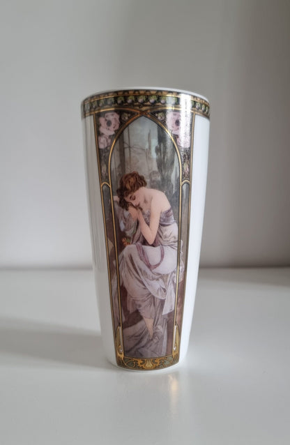 Alphonse Mucha 'Night's Rest 1897' Porcelain Vase By Goebel Artis Orbis