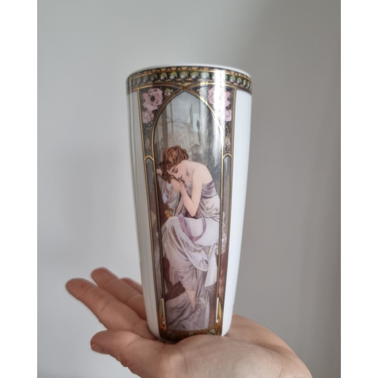 Alphonse Mucha 'Night's Rest 1897' Porcelain Vase By Goebel Artis Orbis