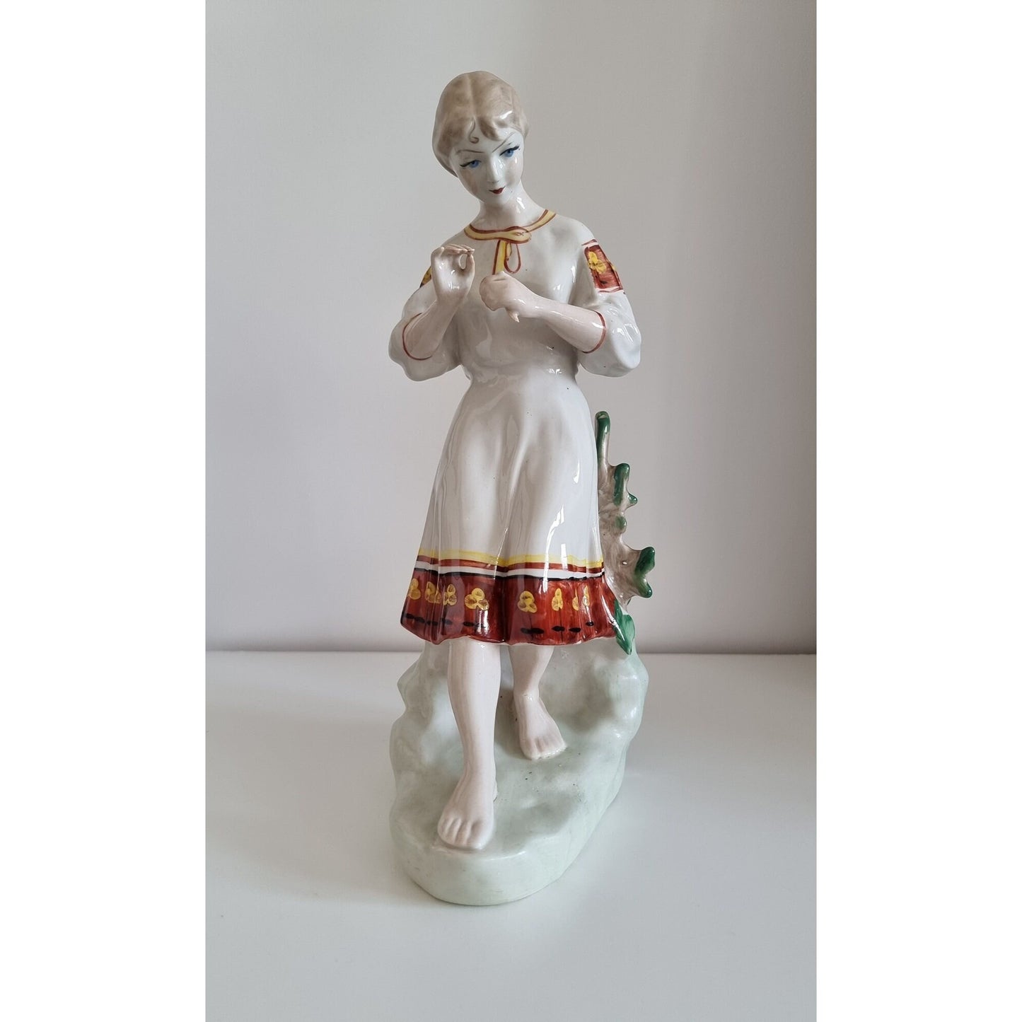 Vintage Soviet Polonne ZHK 'Girl With Chamomile' Porcelain Figurine USSR