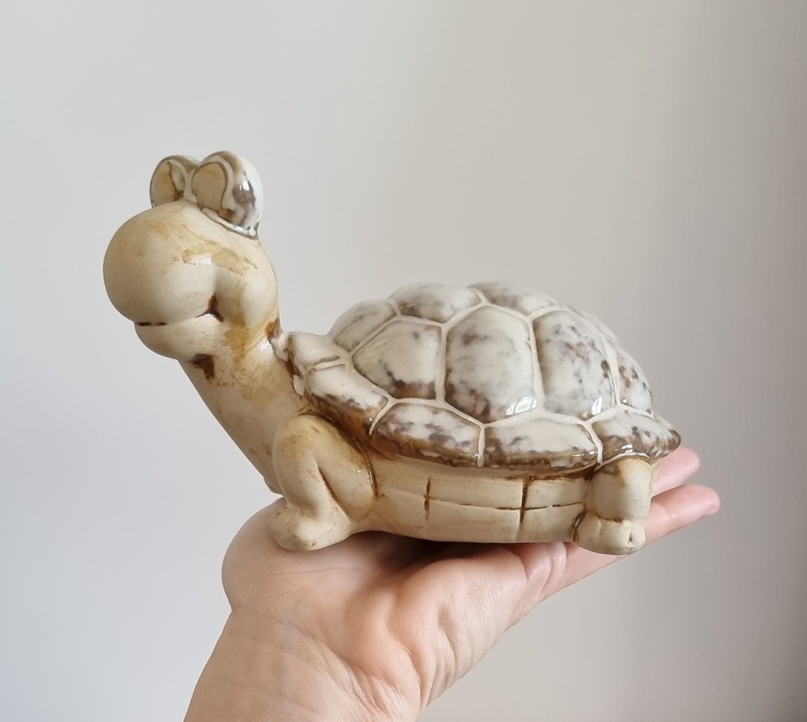 Pair Of Lovely Ceramic Turtle Figurines