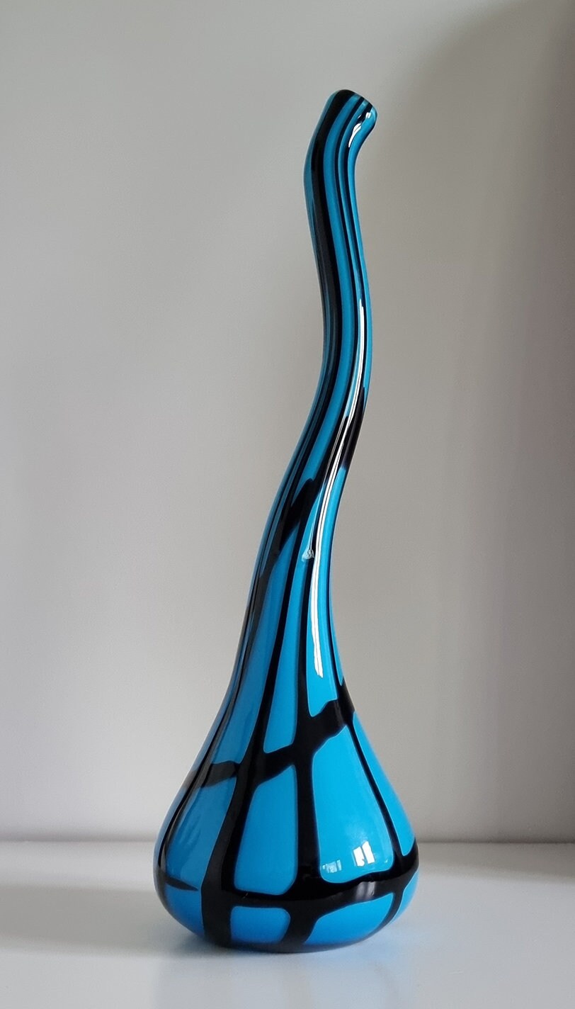 Retro Hand Blown Art Glass Vase