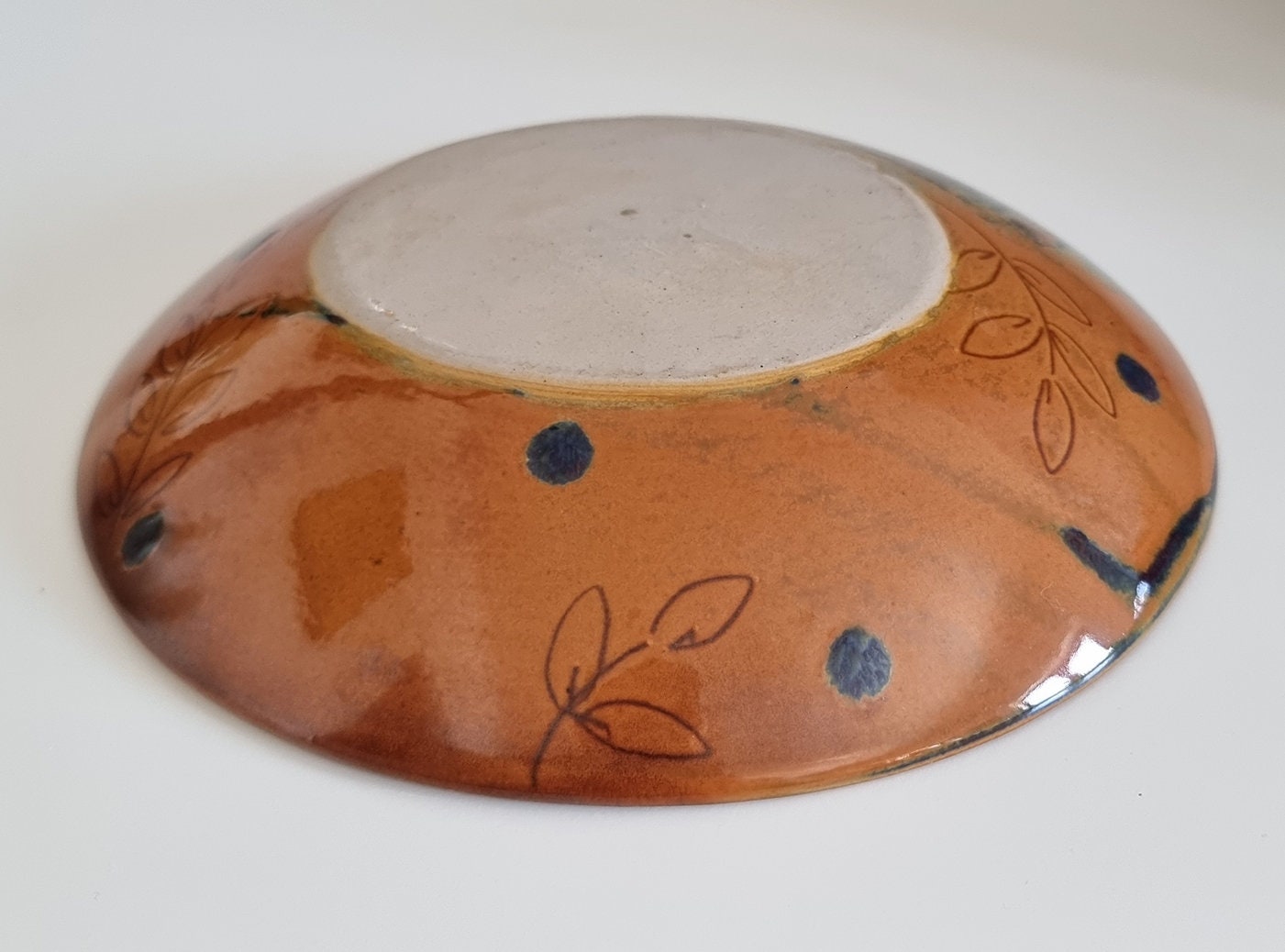 Retro Studio Art Pottery Leaf Design Dish