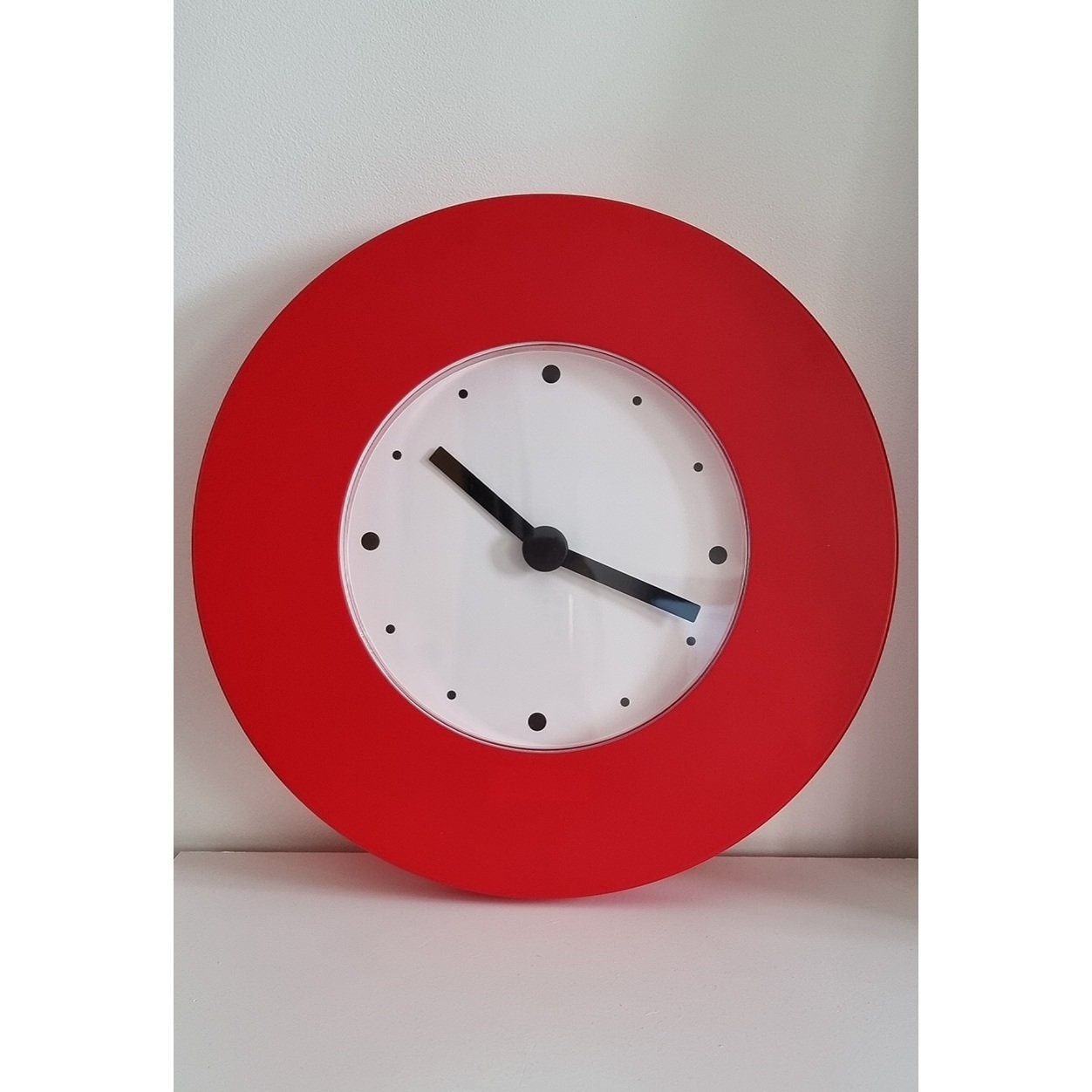 Retro 90s Ikea Tajma Red Wall Clock Designed By K. Hagberg & M. Hagberg