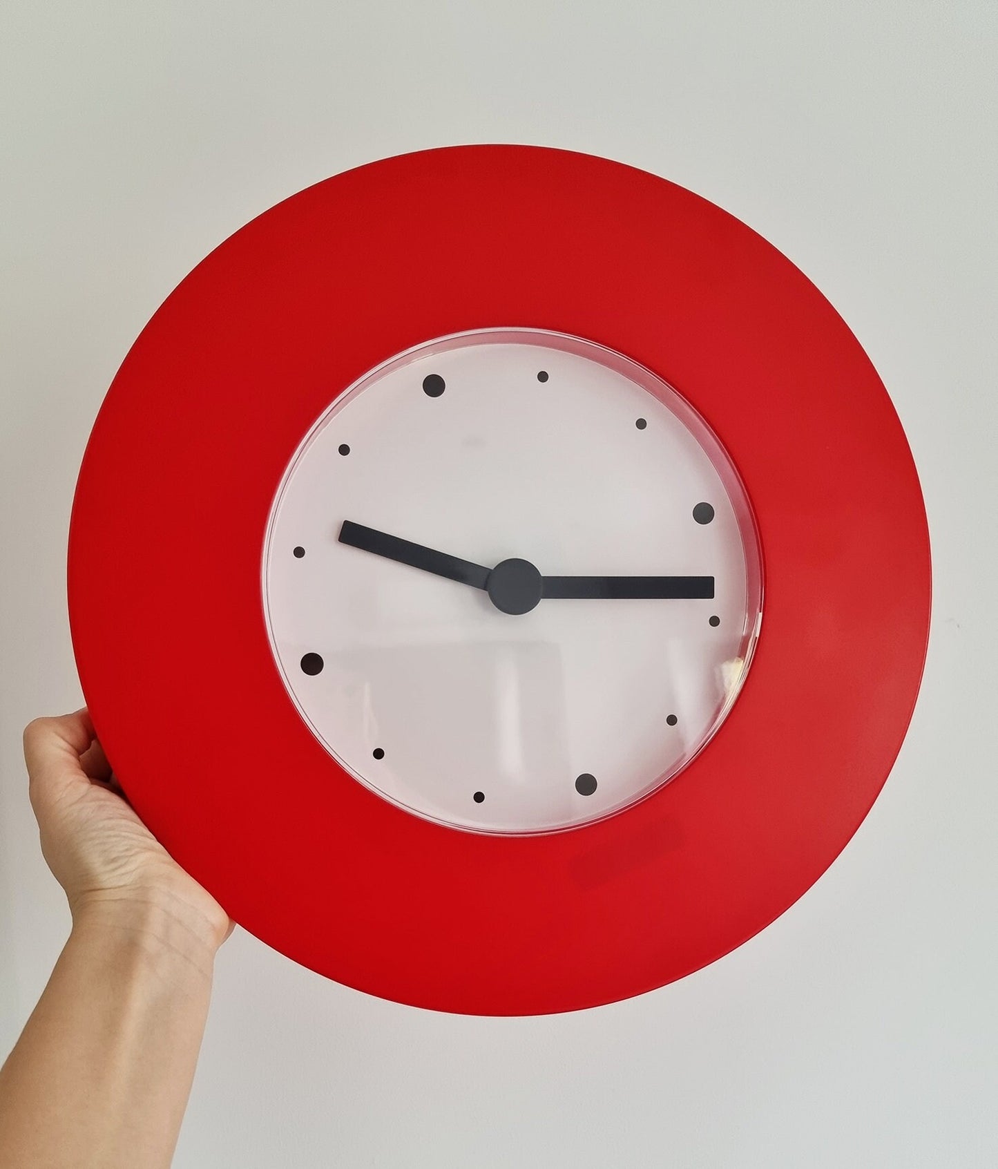 Retro 90s Ikea Tajma Red Wall Clock Designed By K. Hagberg & M. Hagberg