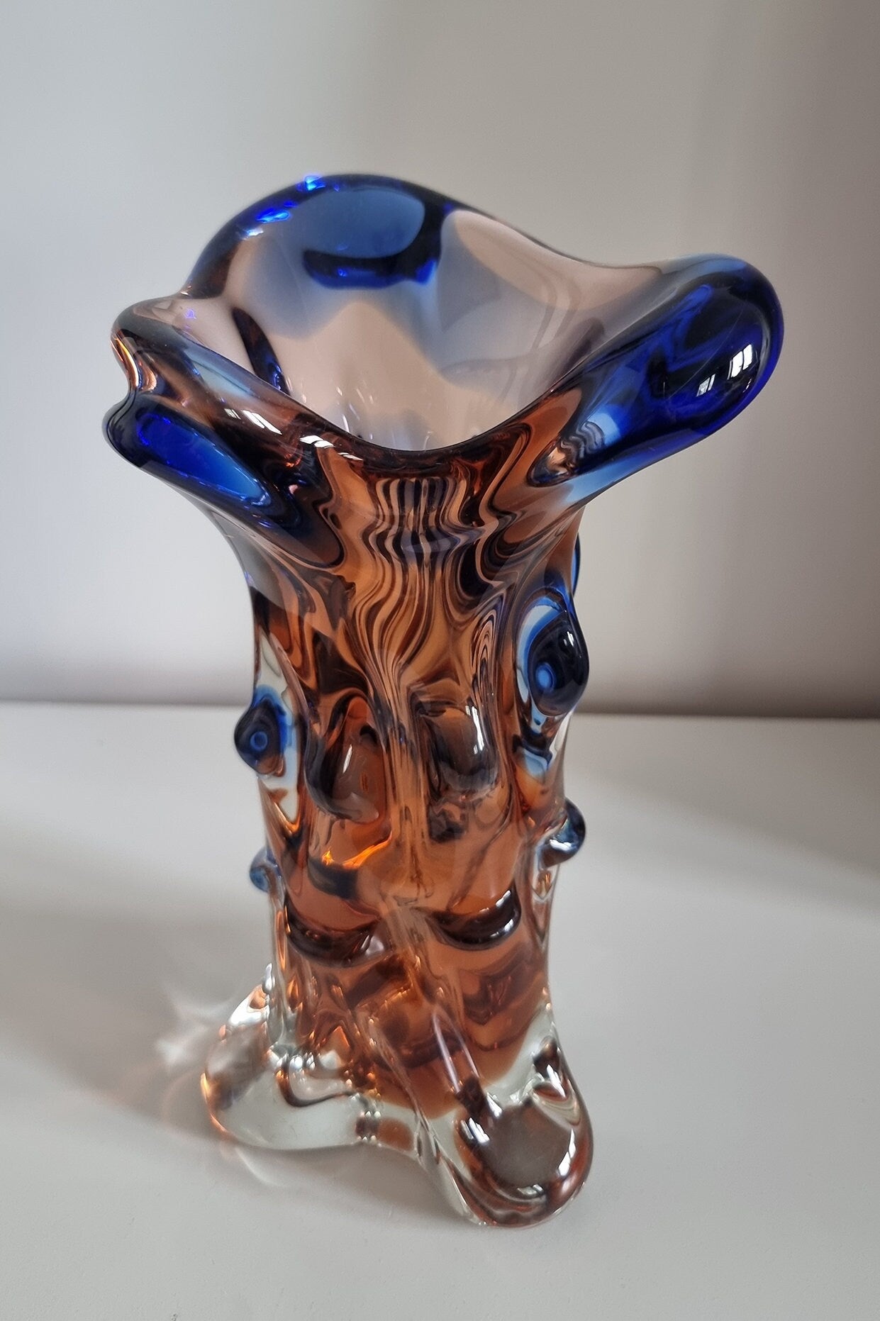 Mid-Century Mstisov 'Niagara' Art Glass Vase Designed By Karel Zemek